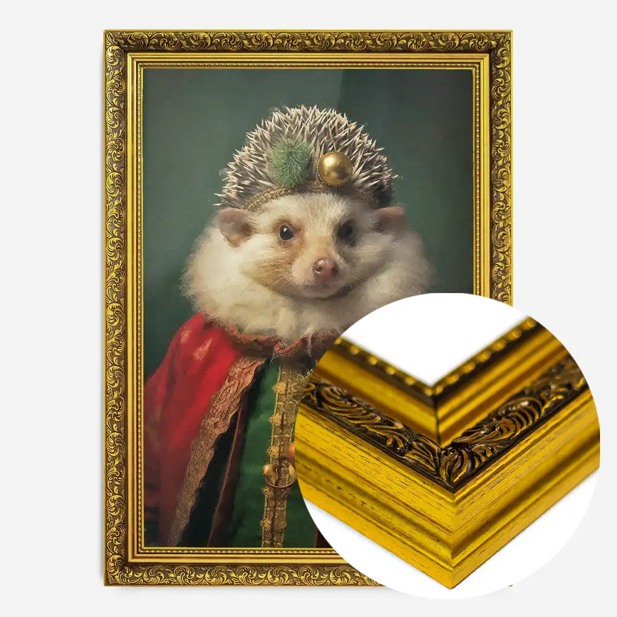 Christmas Hedgehog Animal Portrait Print