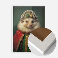 Christmas Hedgehog Animal Portrait Print