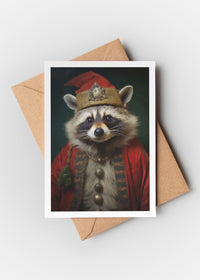 Raccoon A6 Christmas Greetings Card