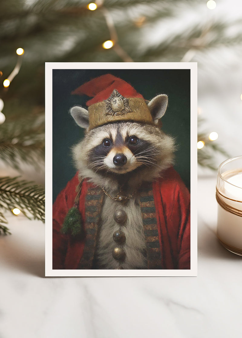 Raccoon A6 Christmas Greetings Card