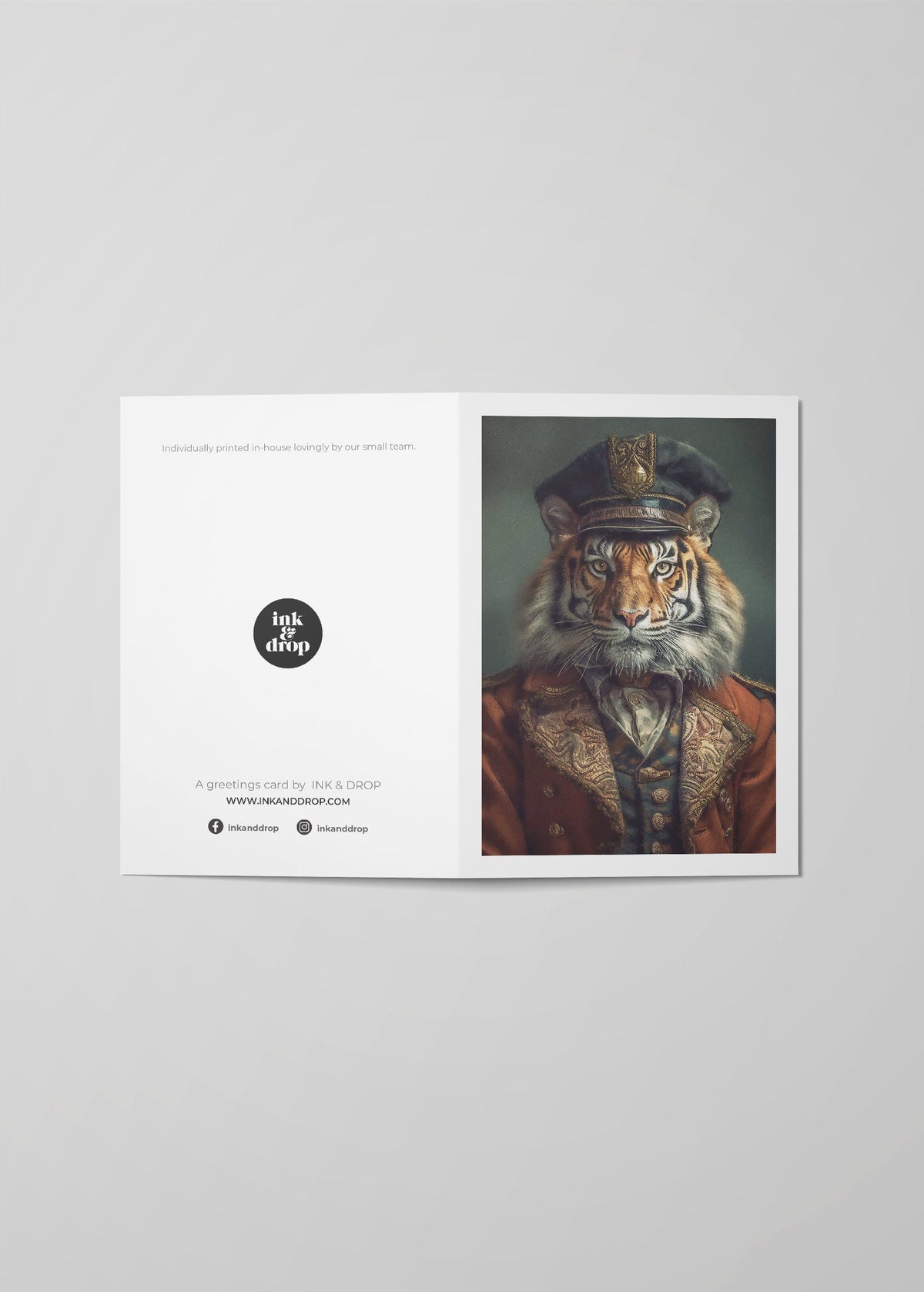 Festive Tiger with HatA6 Christmas Greetings Card