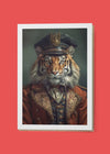 Festive Tiger with HatA6 Christmas Greetings Card