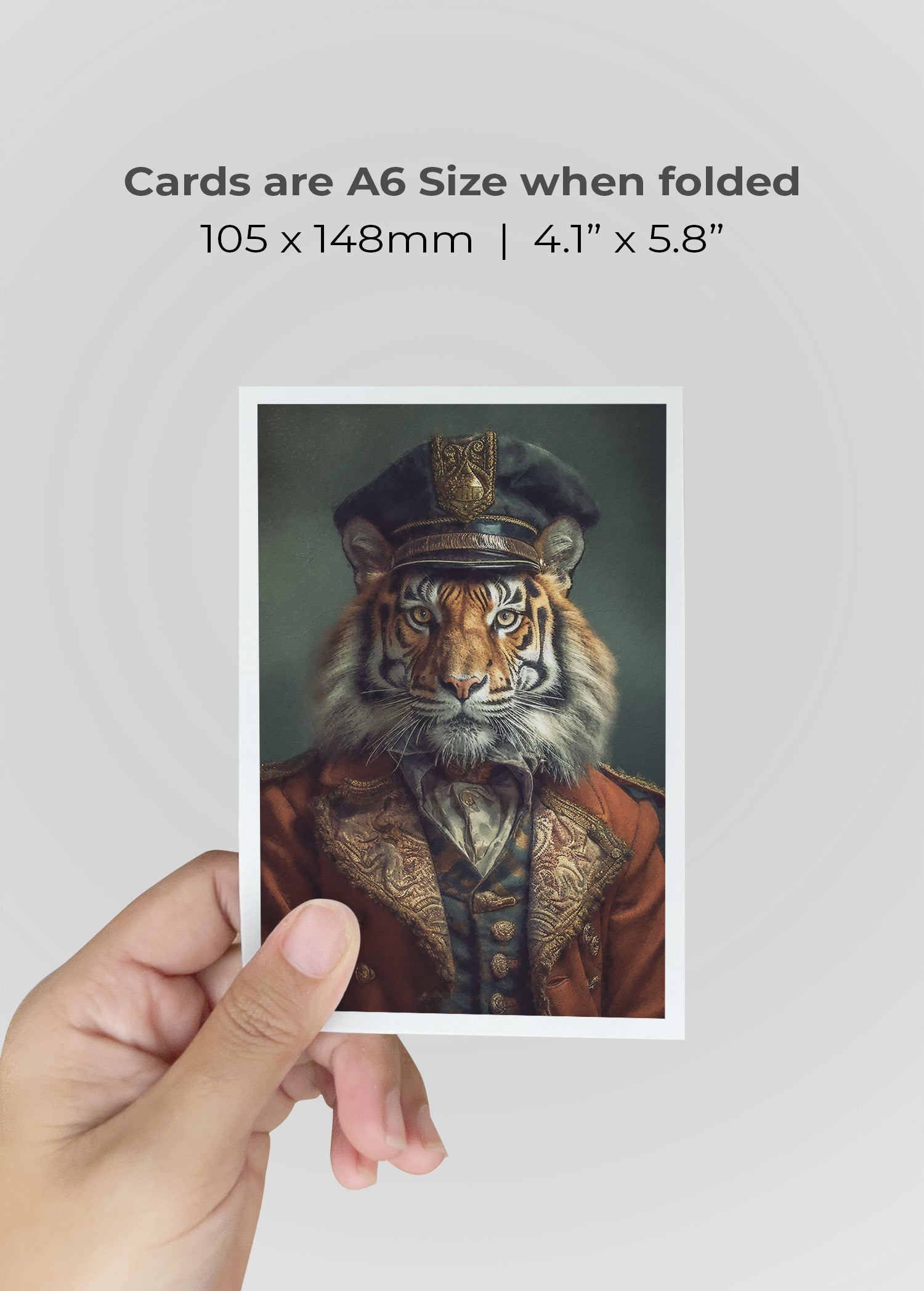 Festive Tiger with HatA6 Christmas Greetings Card