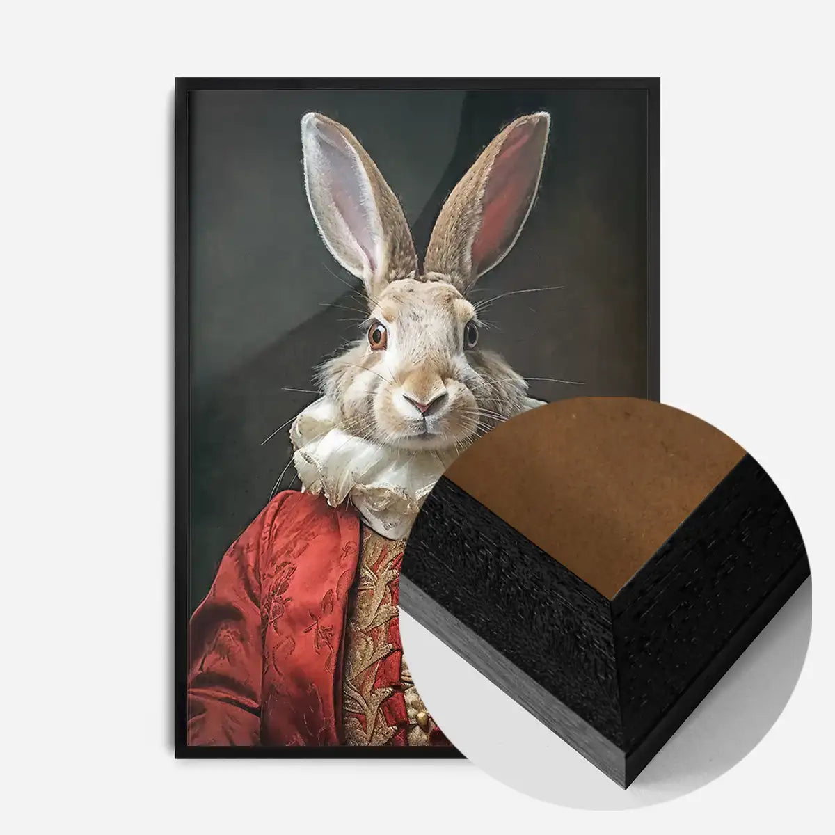 Christmas Rabbit Animal Portrait Print