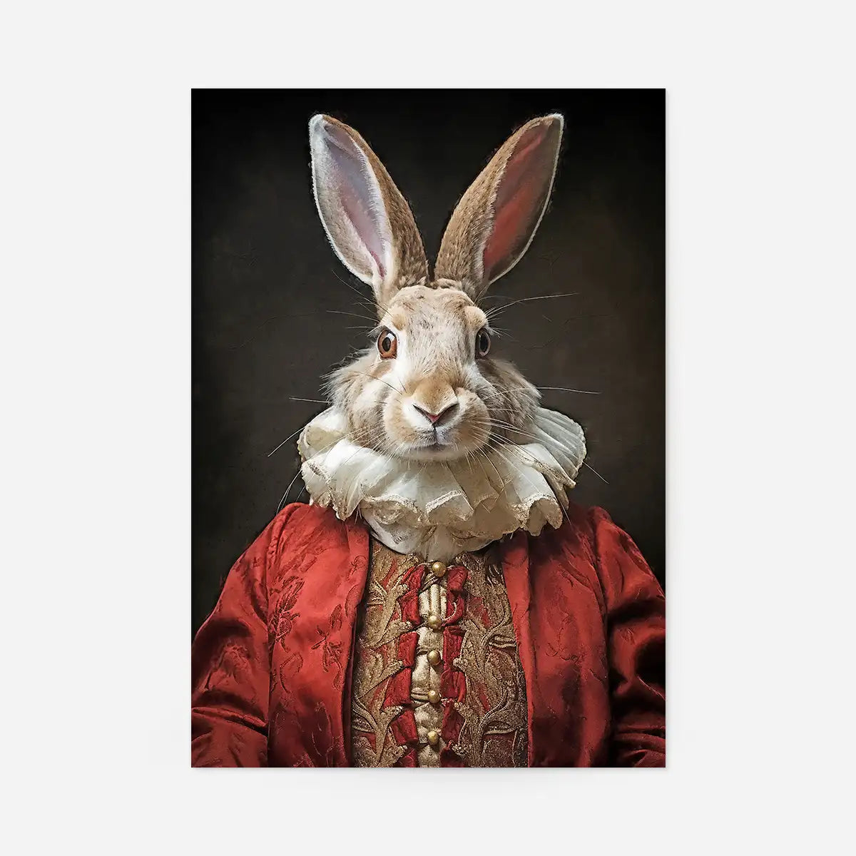 Christmas Rabbit Animal Portrait Print
