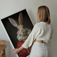 Christmas Rabbit Animal Portrait Print