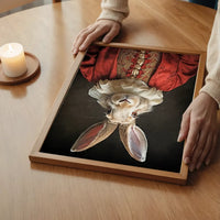 Christmas Rabbit Animal Portrait Print