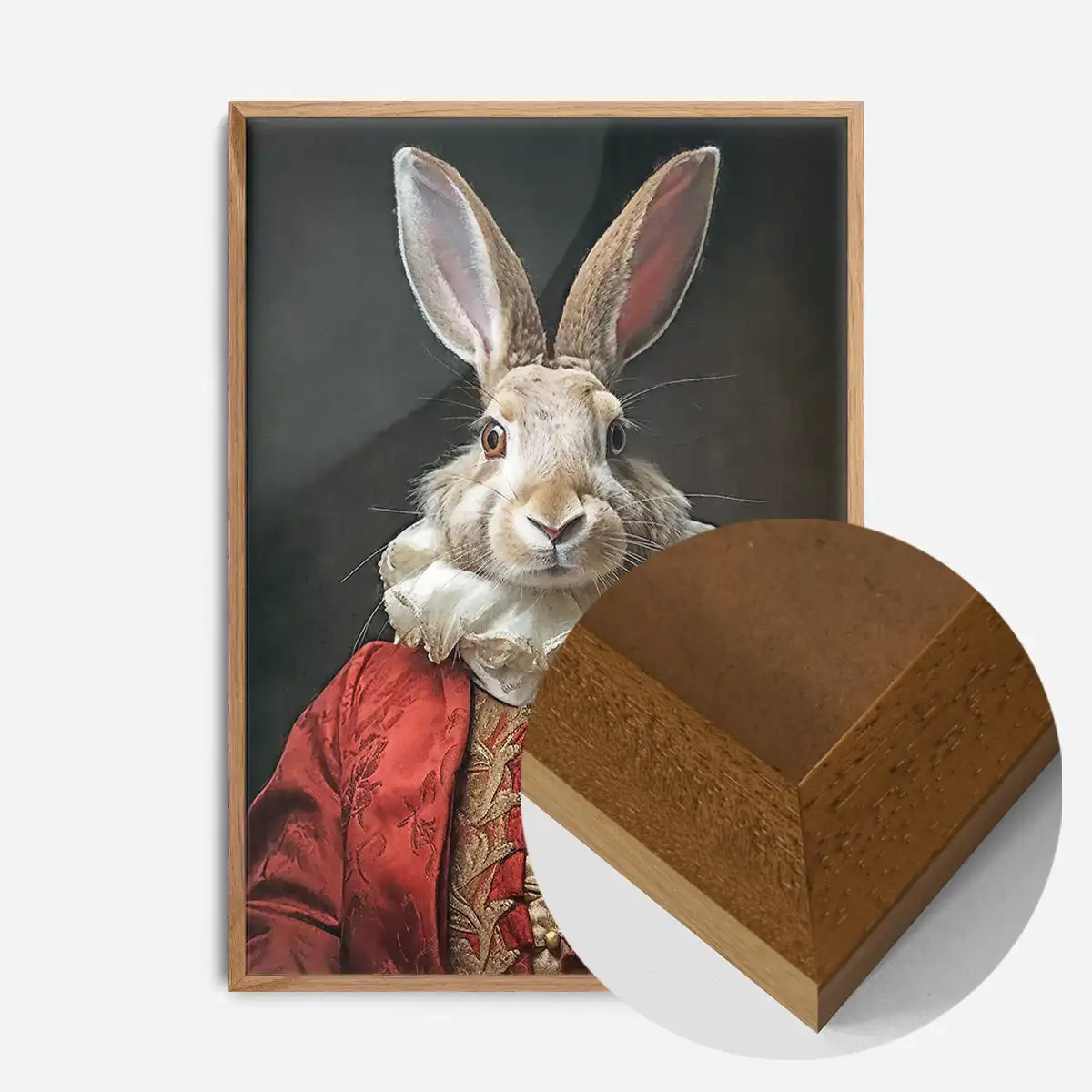 Christmas Rabbit Animal Portrait Print