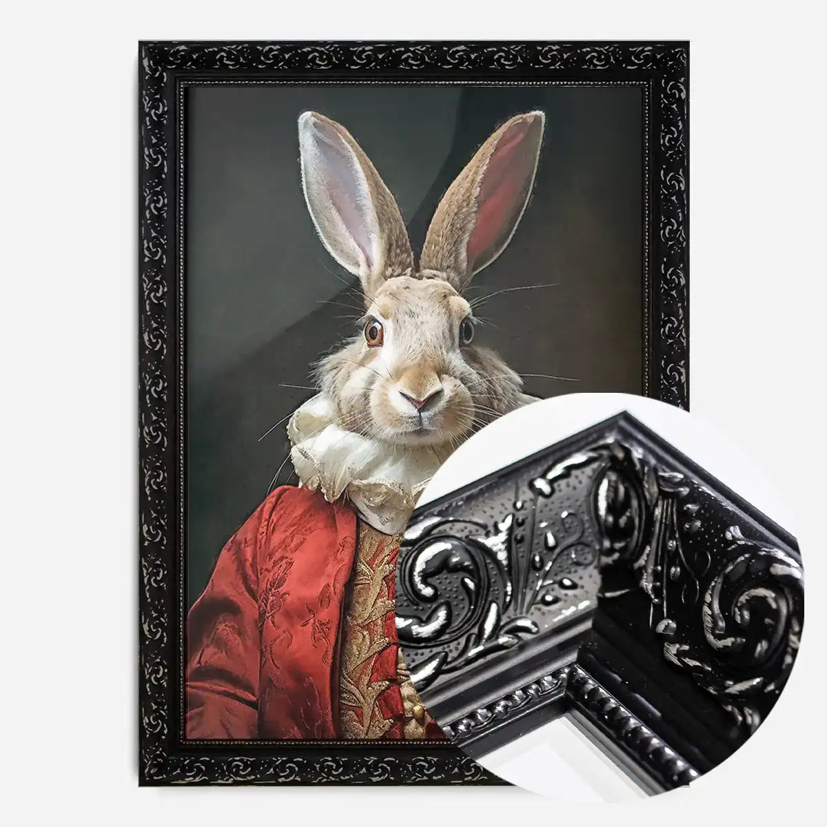 Christmas Rabbit Animal Portrait Print