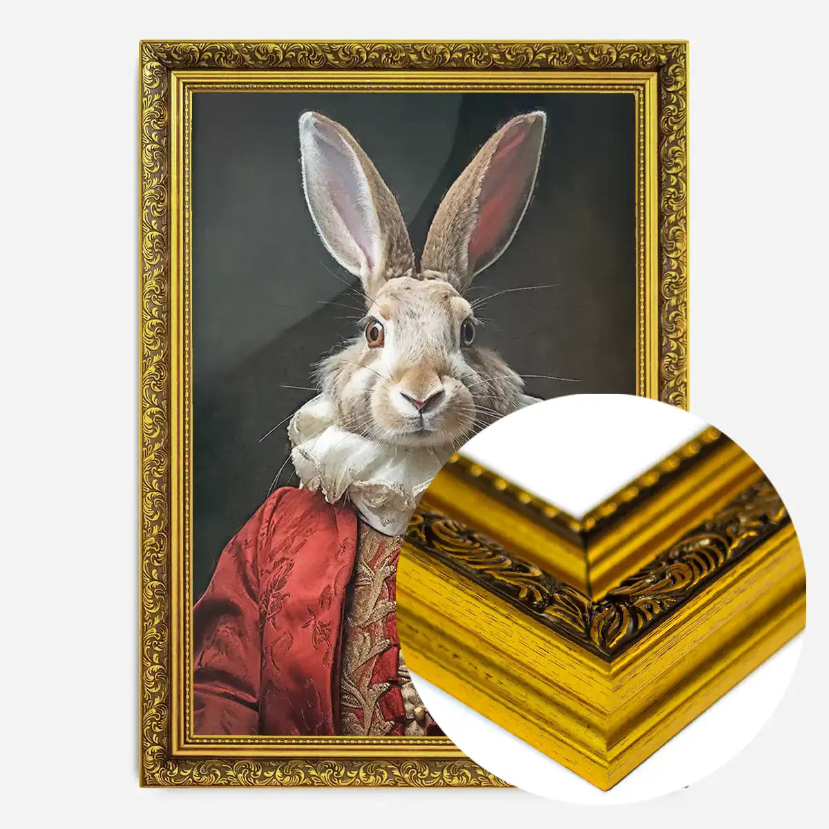 Christmas Rabbit Animal Portrait Print