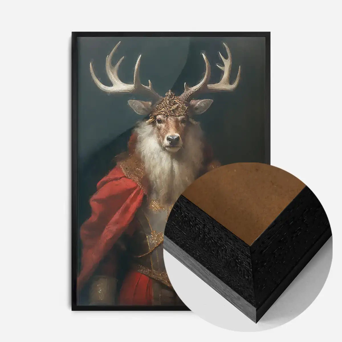 Christmas Stag Animal Portrait Print