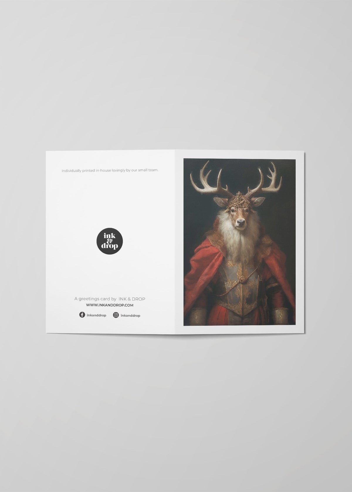 Stag Portrait A6 Christmas Greetings Card