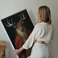 Christmas Stag Animal Portrait Print