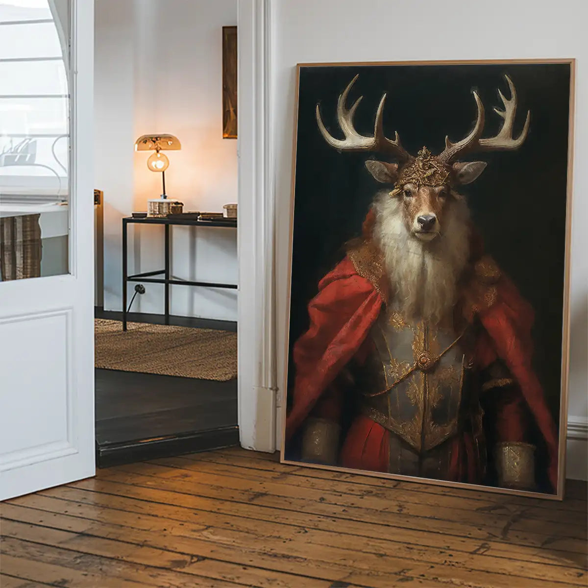Christmas Stag Animal Portrait Print