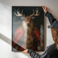 Christmas Stag Animal Portrait Print