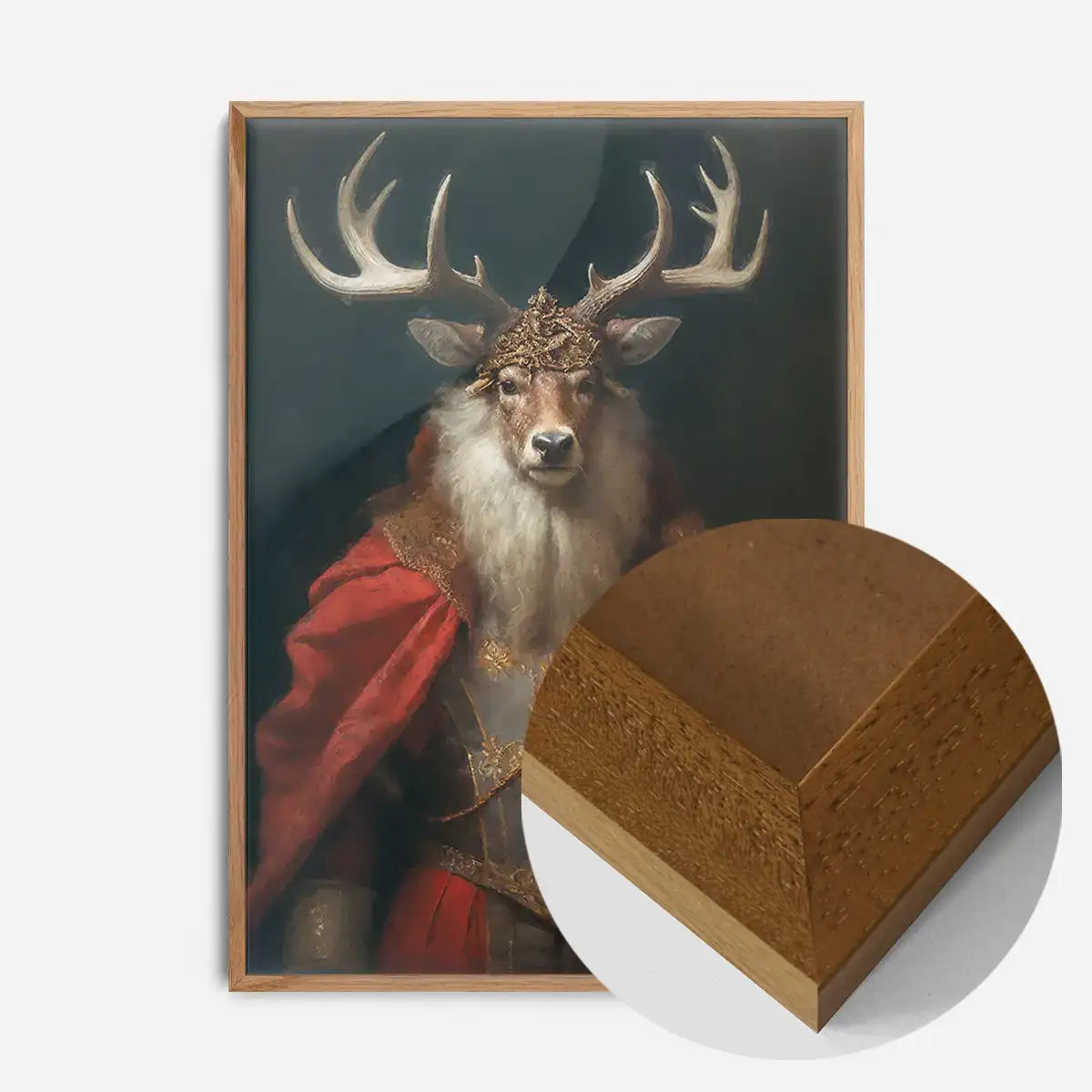 Christmas Stag Animal Portrait Print