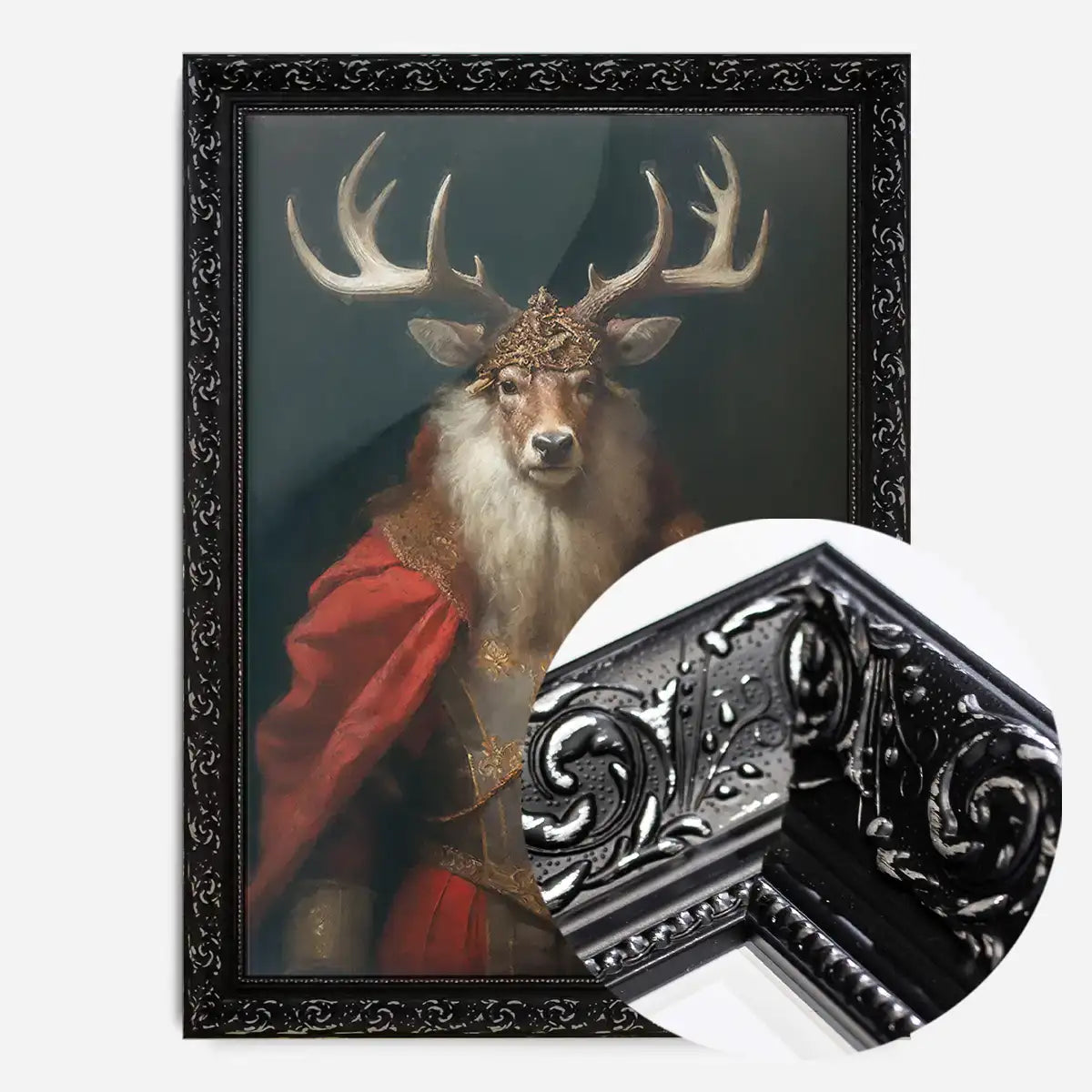 Christmas Stag Animal Portrait Print