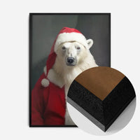 Christmas Polar Bear Animal Portrait Print