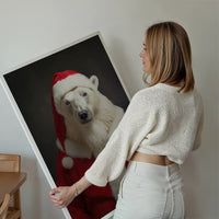 Christmas Polar Bear Animal Portrait Print
