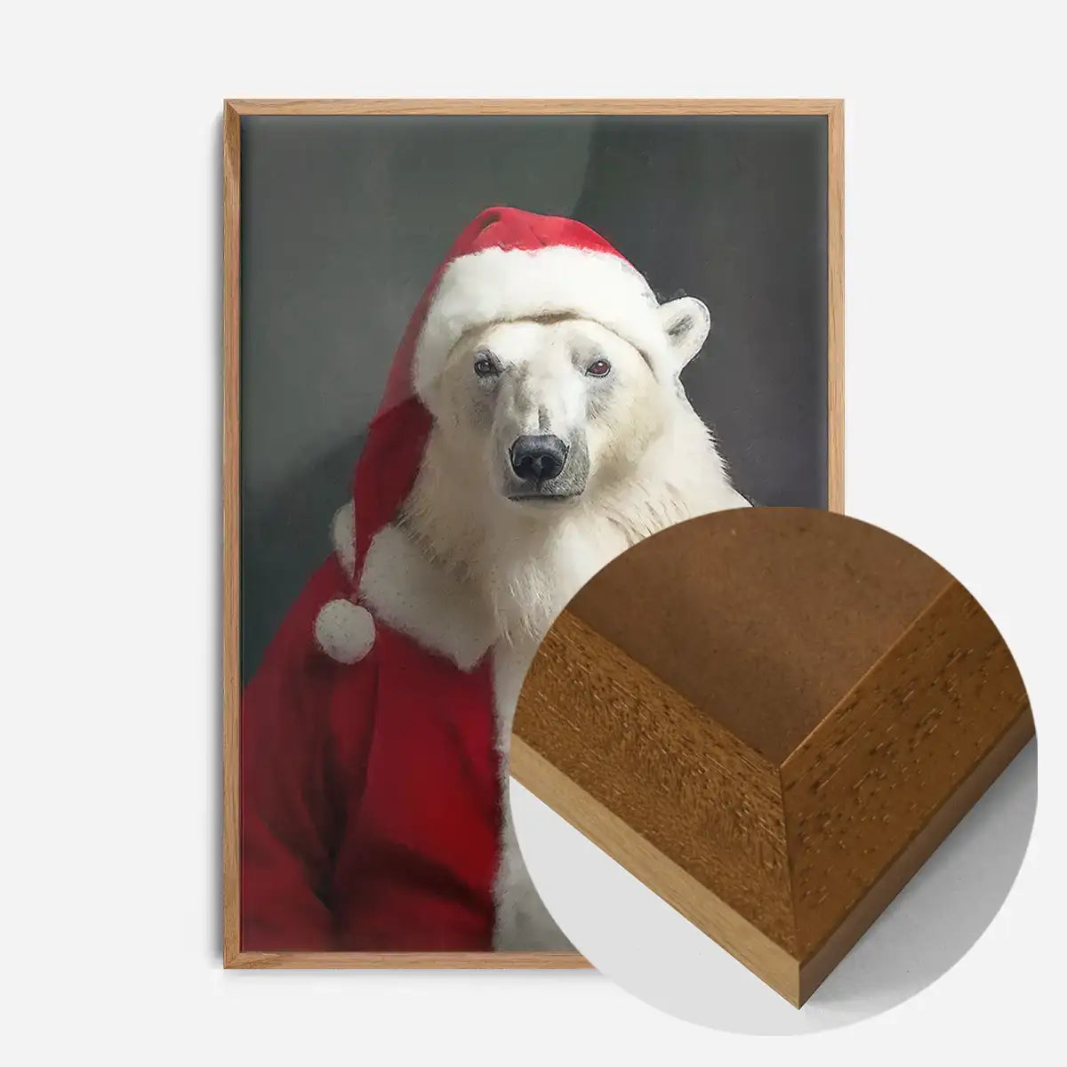 Christmas Polar Bear Animal Portrait Print