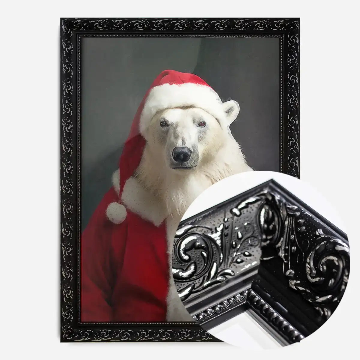 Christmas Polar Bear Animal Portrait Print