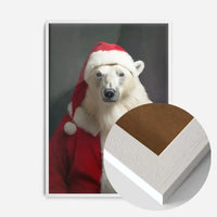 Christmas Polar Bear Animal Portrait Print