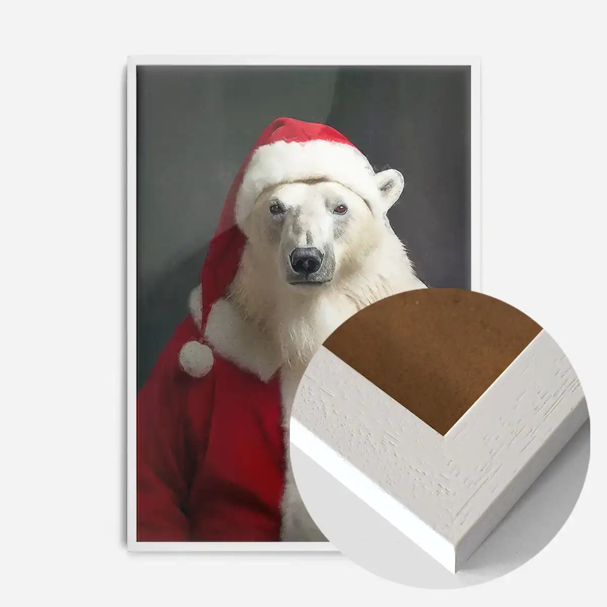 Christmas Polar Bear Animal Portrait Print