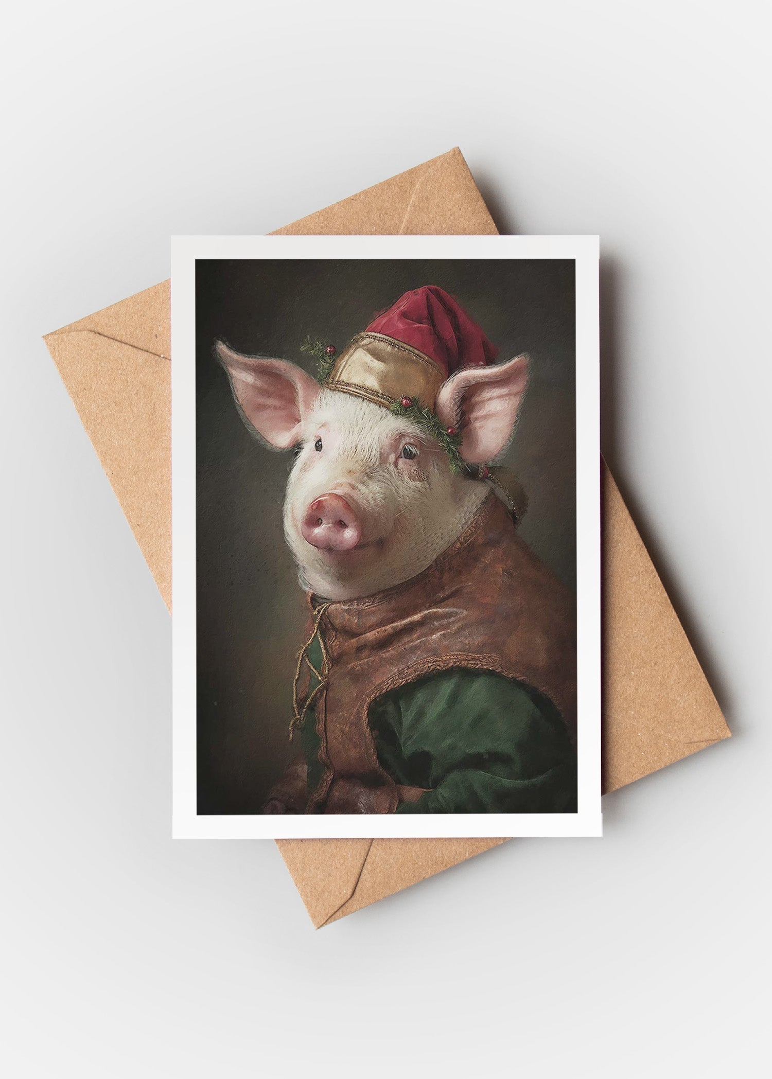 Pig Christmas A6 Christmas Greetings Card