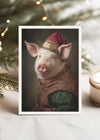 Pig Christmas A6 Christmas Greetings Card