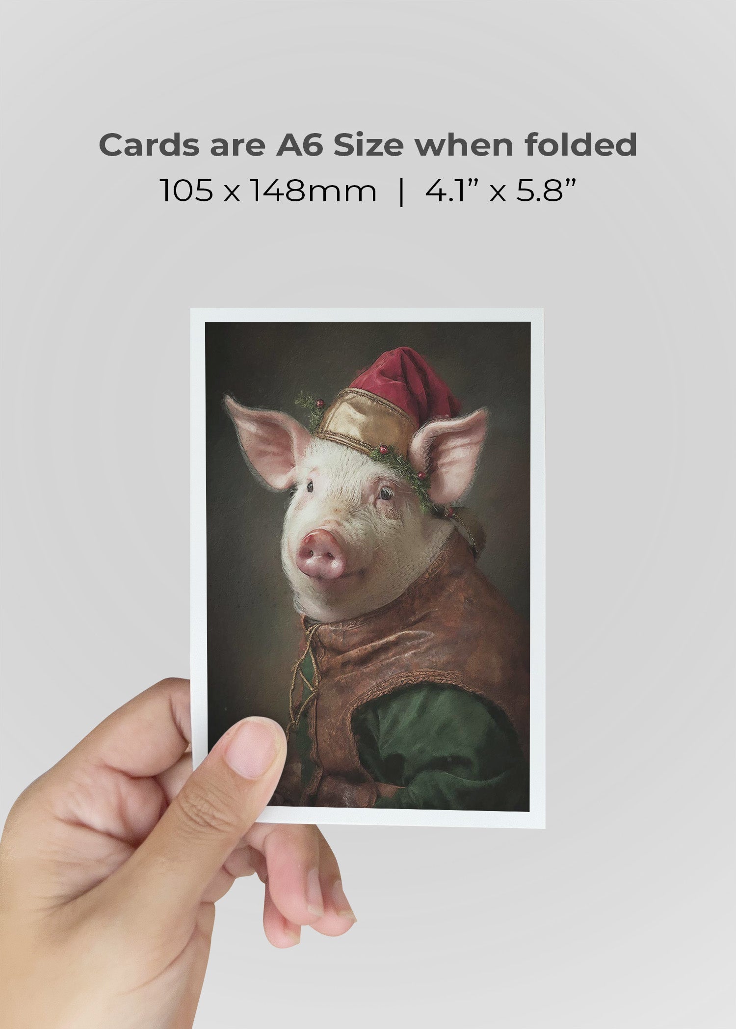 Pig Christmas A6 Christmas Greetings Card