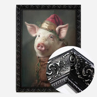 Christmas Pig Animal Portrait Print