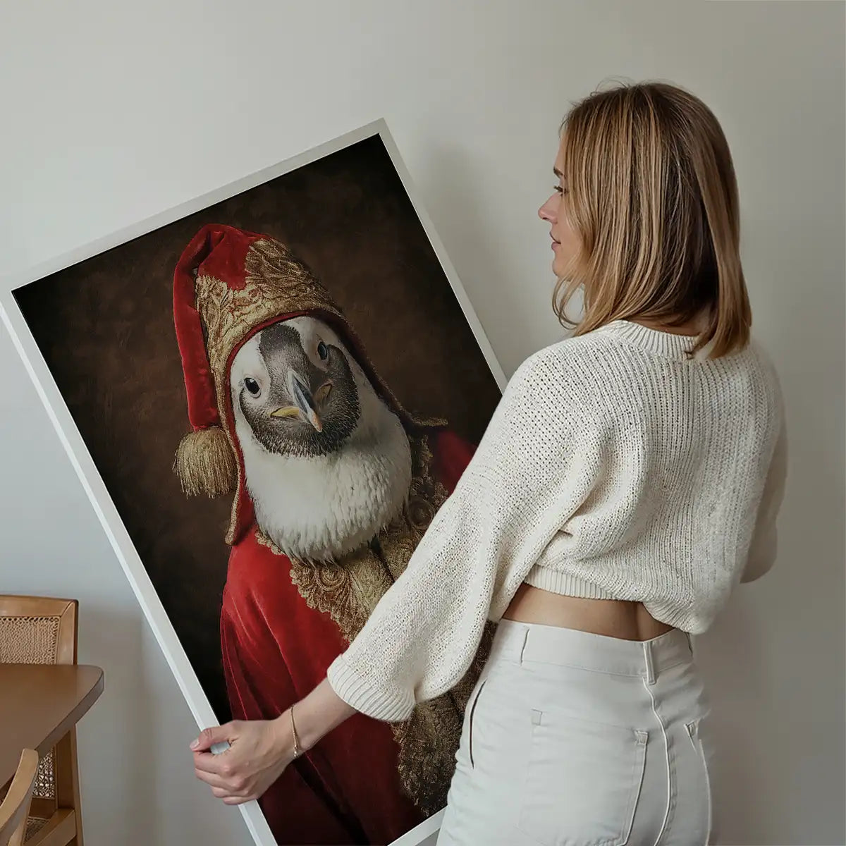 Christmas Penguin Animal Portrait Print