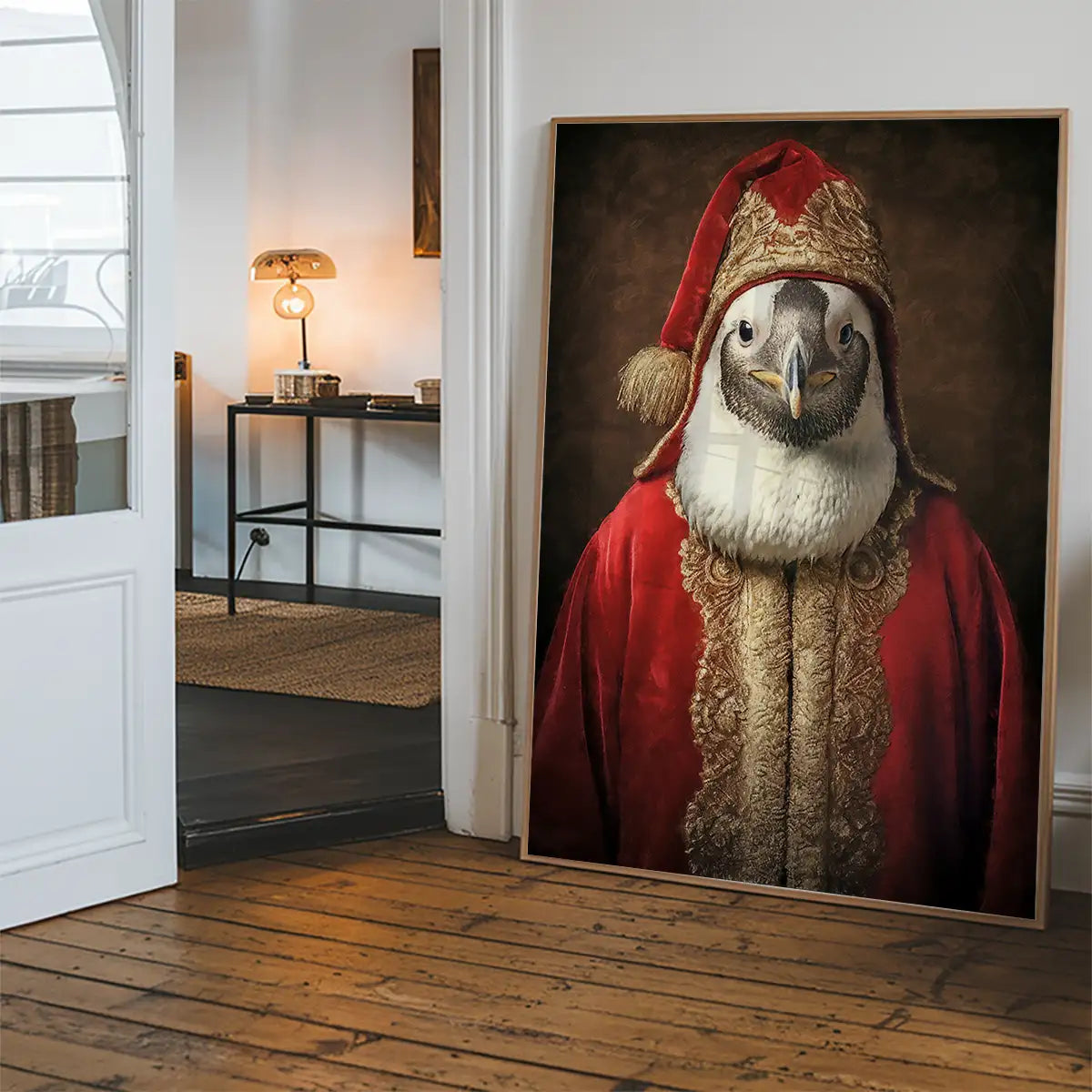 Christmas Penguin Animal Portrait Print