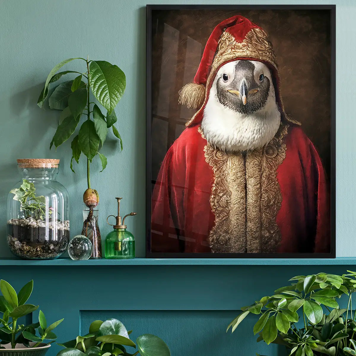 Christmas Penguin Animal Portrait Print