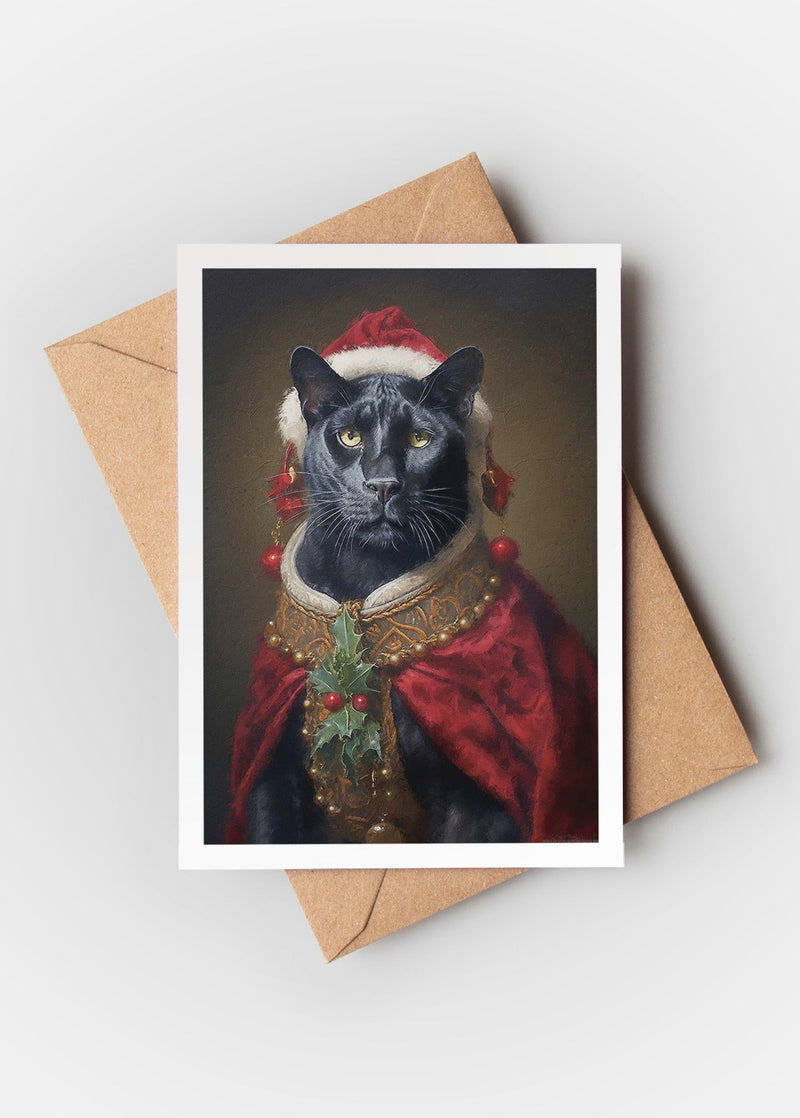 Panther Neon A6 Christmas Greetings Card