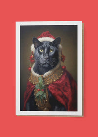 Panther Neon A6 Christmas Greetings Card