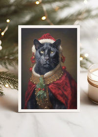 Panther Neon A6 Christmas Greetings Card