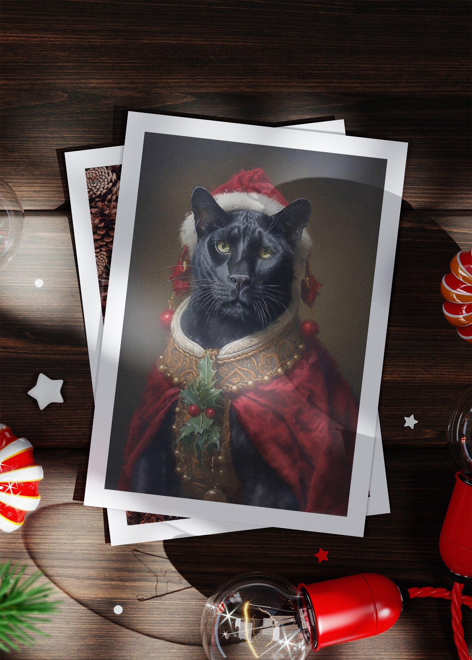 Panther Neon A6 Christmas Greetings Card