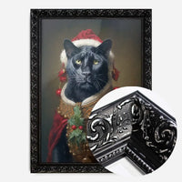 Christmas Panther Animal Portrait Print