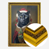 Christmas Panther Animal Portrait Print