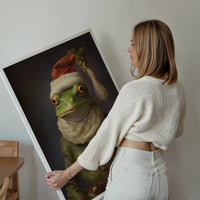 Christmas Frog Animal Portrait Print