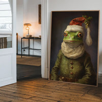 Christmas Frog Animal Portrait Print