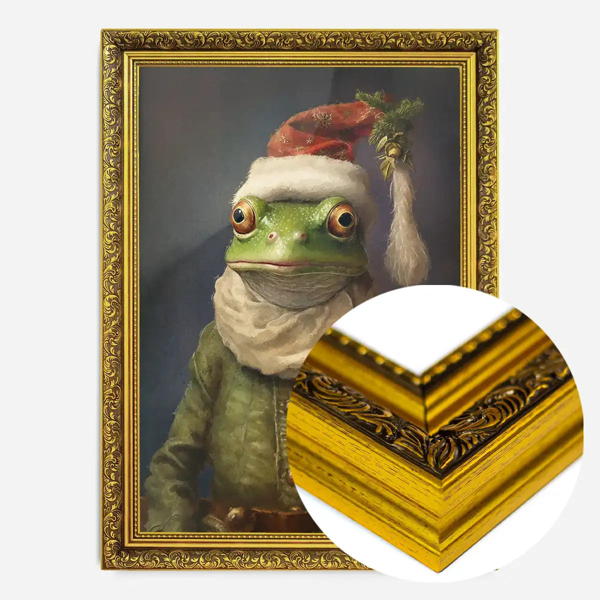 Christmas Frog Animal Portrait Print