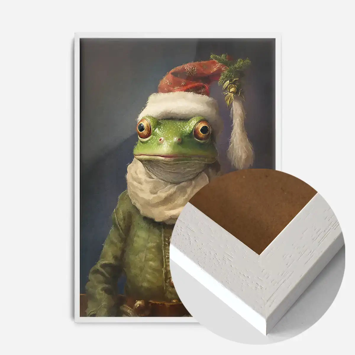 Christmas Frog Animal Portrait Print