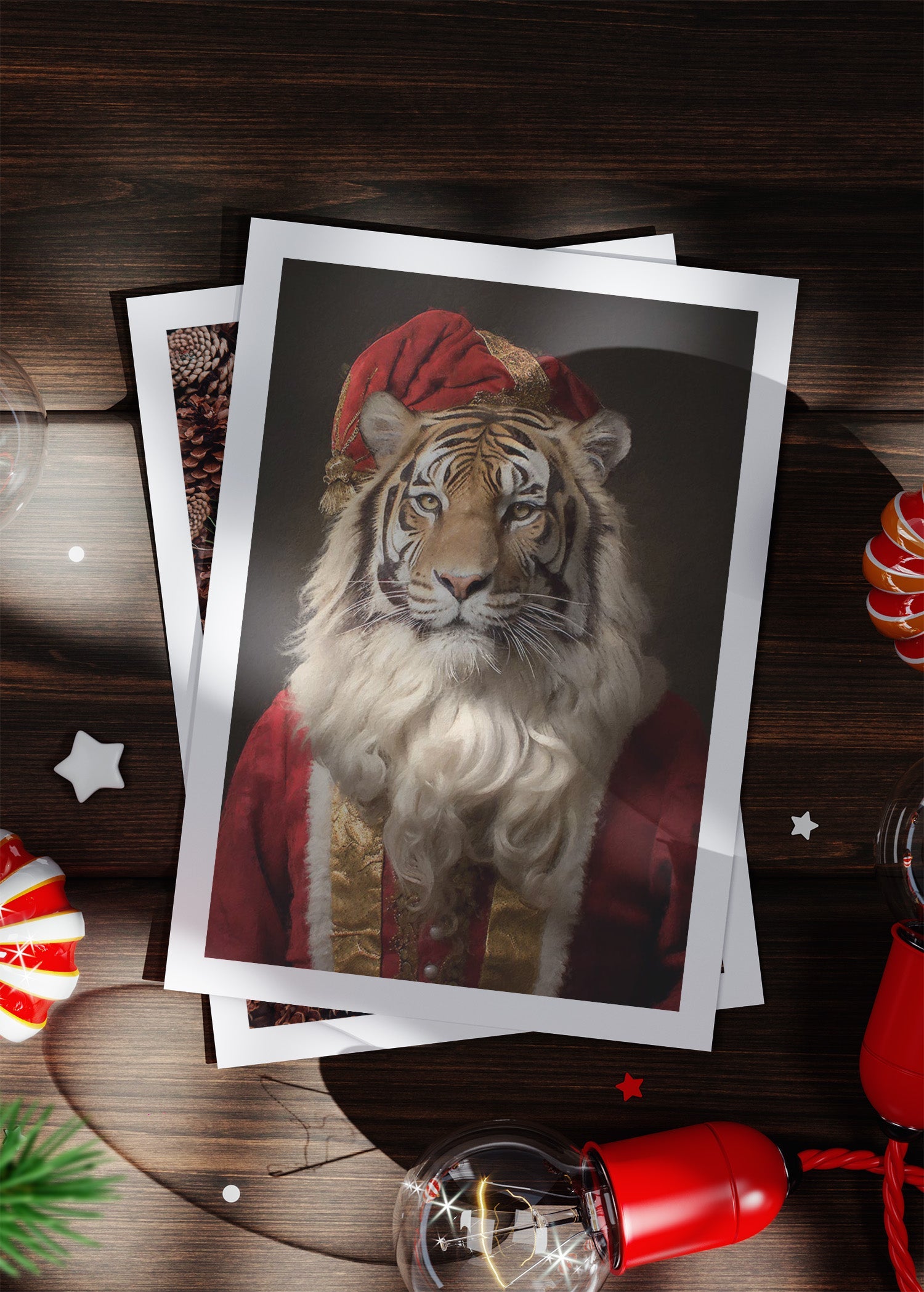 Santa Tiger A6 Christmas Greetings Card