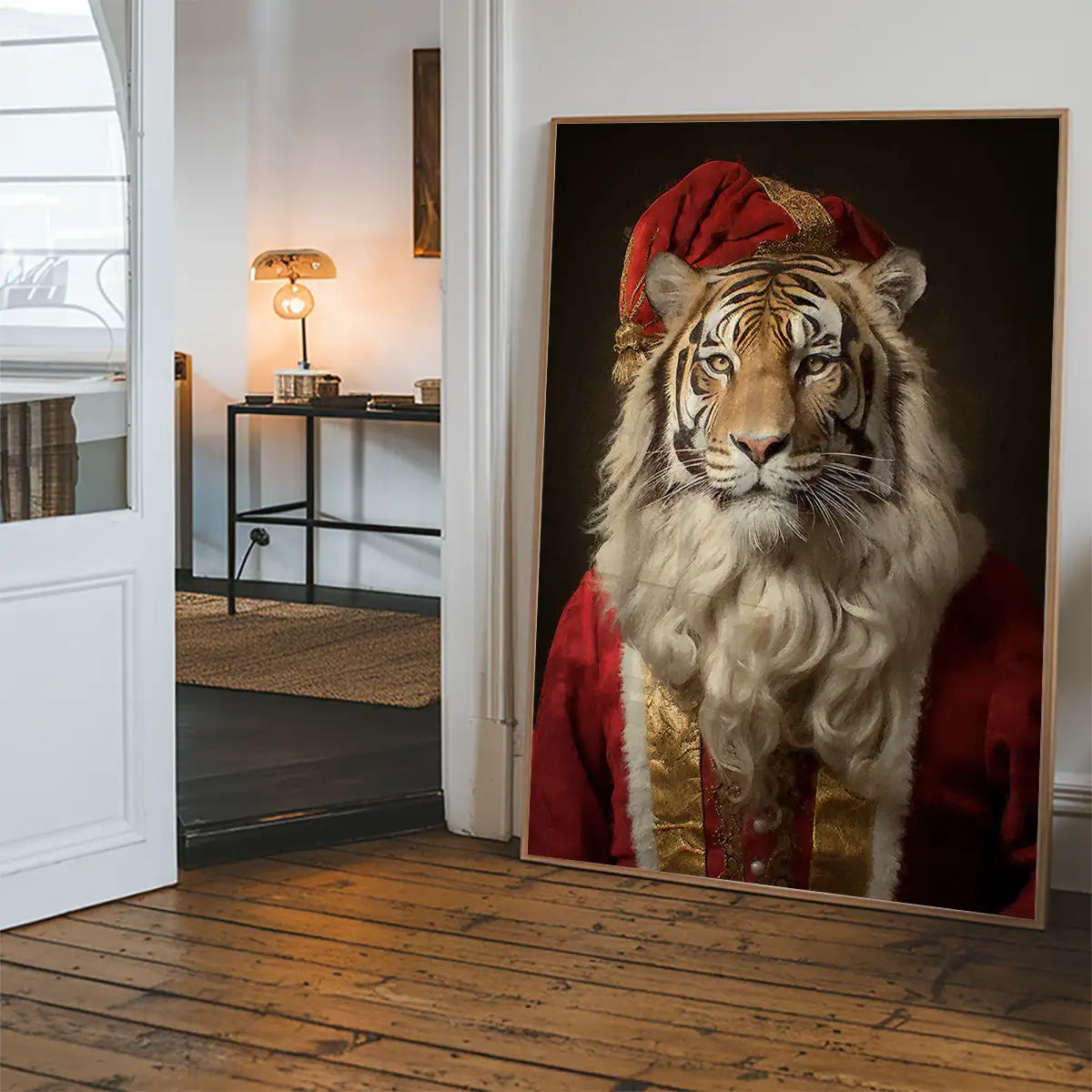 Christmas Tiger Animal Portrait Print
