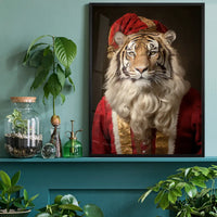 Christmas Tiger Animal Portrait Print
