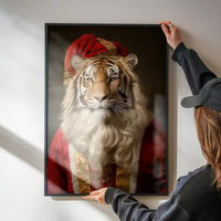 Christmas Tiger Animal Portrait Print