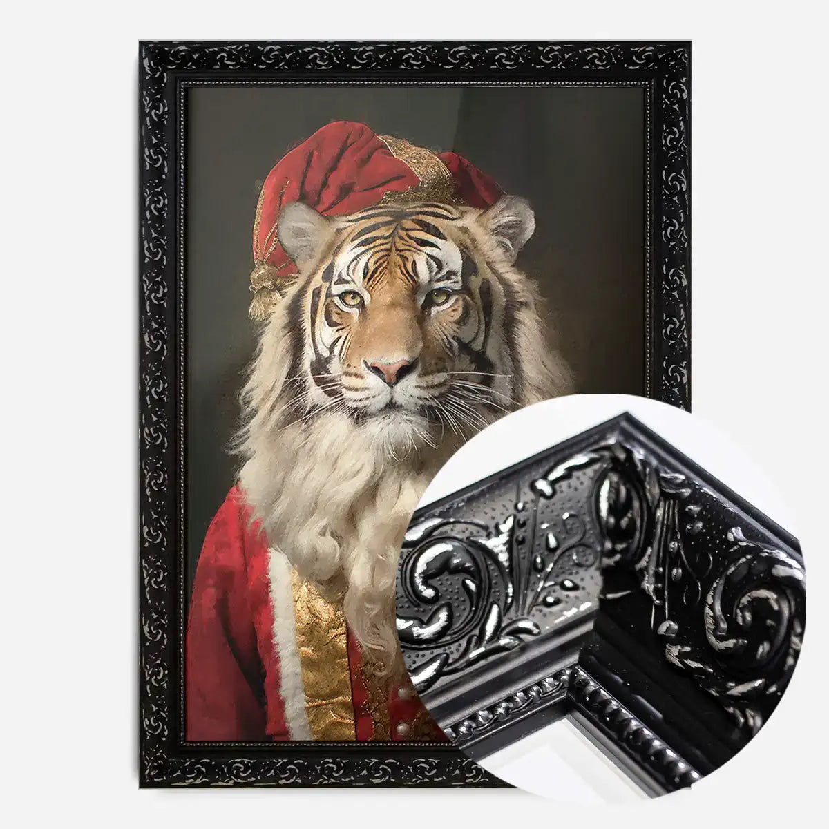 Christmas Tiger Animal Portrait Print