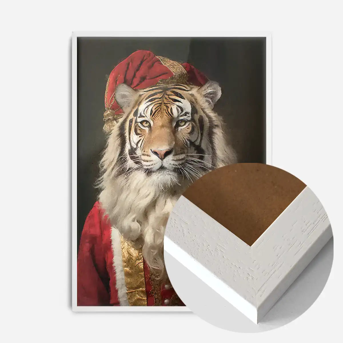 Christmas Tiger Animal Portrait Print